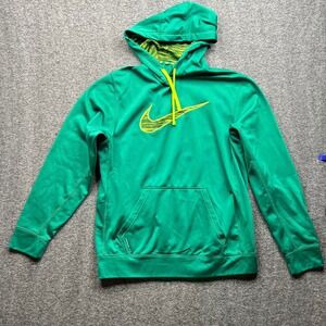 Nike Hoodie Mens Large Green Therma-FIT Pullover Swoosh 657533-348